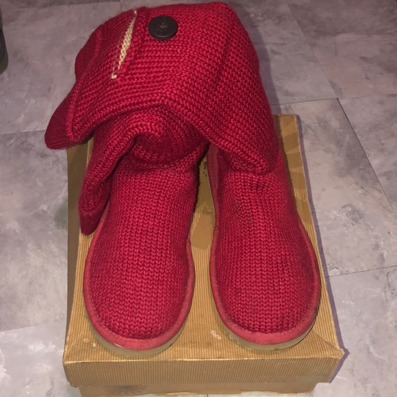 Ugg Australia winter boots pocket button knit size 7 women red - Picture 7 of 7
